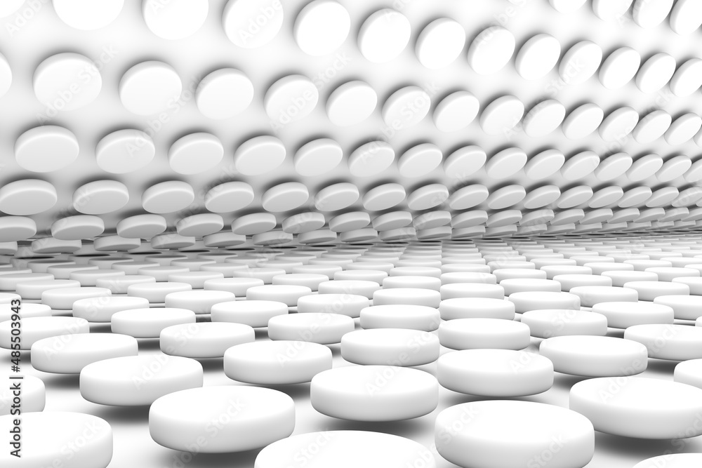 Fototapeta premium Black and white cylinders abstract background 3D render illustration