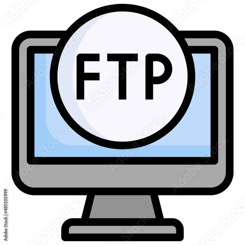 FTP filled outline icon,linear,outline,graphic,illustration
