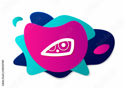 Color Car headlight icon isolated on white background. Abstract banner with liquid shapes. Vector