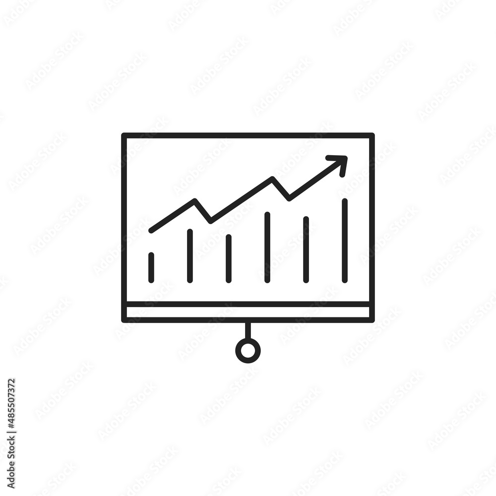 Business growth analysis chart icon. High quality black vector illustration. Business growth analysis chart icon. High quality black vector illustration.