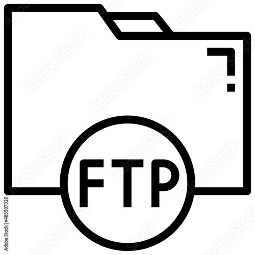 FTP line icon,linear,outline,graphic,illustration