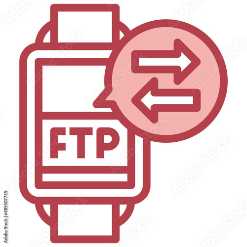 SMARTWATCH red line icon,linear,outline,graphic,illustration