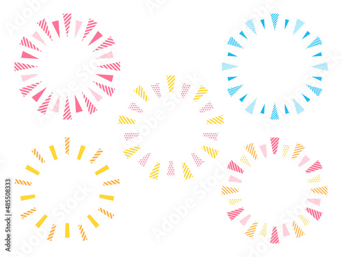 ポップなドットとストライプ柄の強調フレームセット