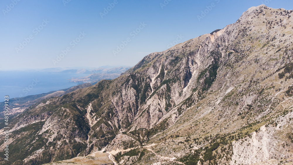 a road go down between the albanian mountains a road go down between the albanian mountains