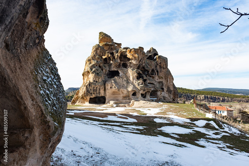 Ihsaniye, Afyon, Turkey - March 12 2021: Phrygian valley, Midas monument and rock tombs photo