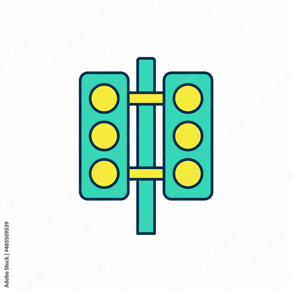 Filled outline Racing traffic light icon isolated on white background. Vector Filled outline Racing traffic light icon isolated on white background. Vector