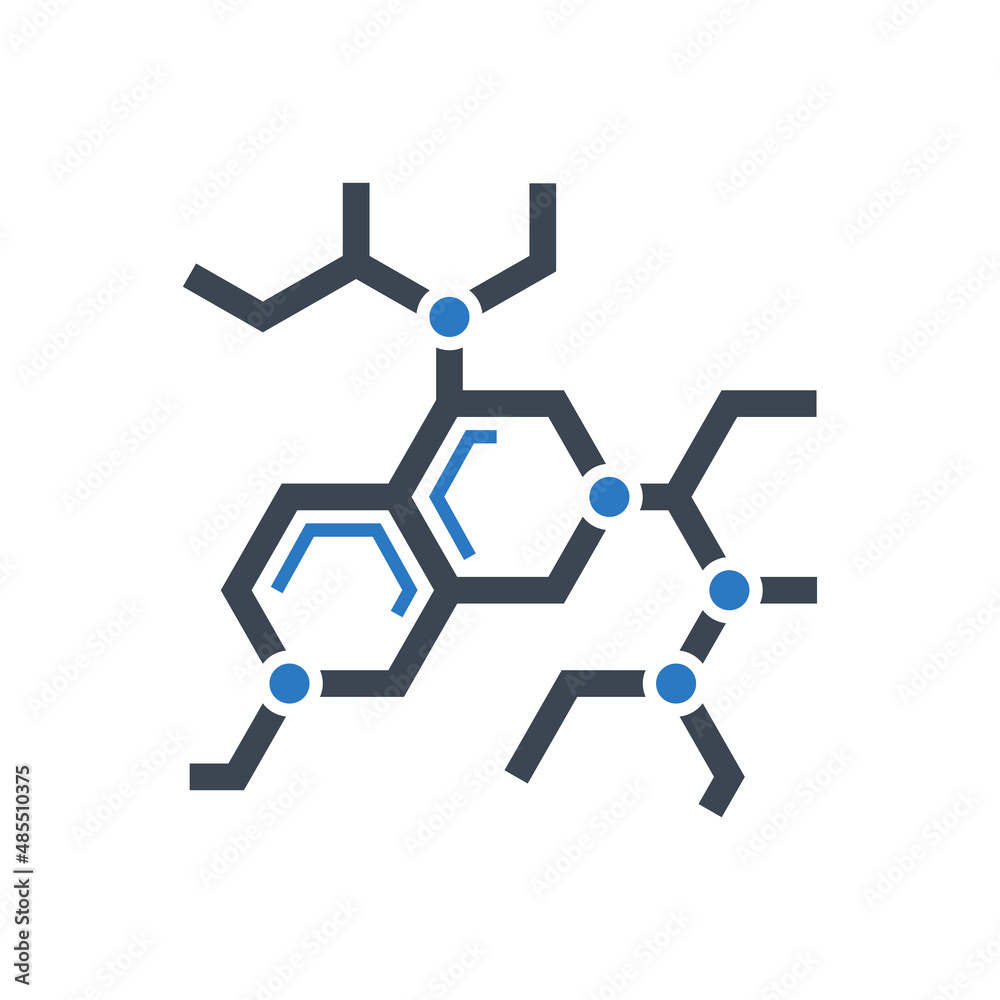 Molecule related vector glyph icon. Molecule sign. Isolated on white background. Editable vector illustration