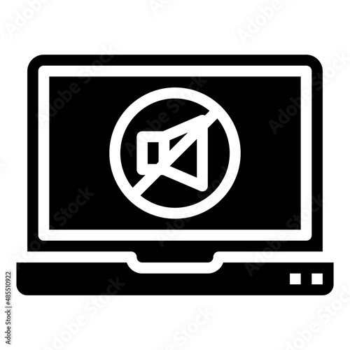 MUTE glyph icon,linear,outline,graphic,illustration