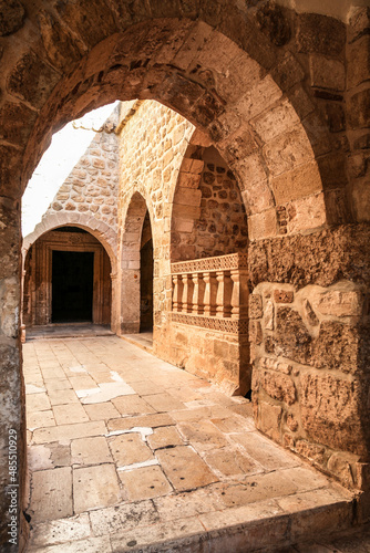Midyat, Mardin, Turkey - September 02 2017: Mor Hananyo Monastery (Deyrulzafaran, Saffron Monastery)