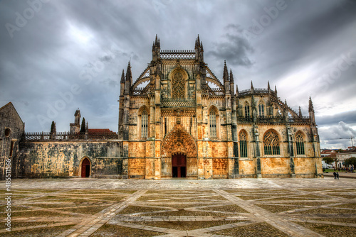 Facade of the Main Entrance of the Batalha Monastery, or Monastery of Santa Maria da Vitoria, Portugal photo