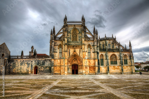 Canvas Print Facade of the Main Entrance of the Batalha Monastery, or Monastery of Santa Mari