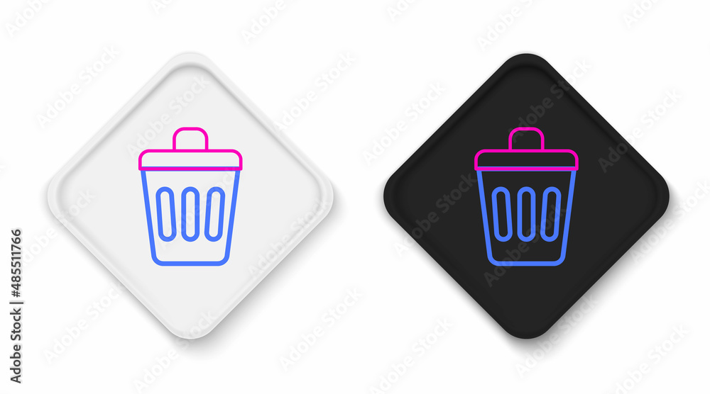 Line Trash can icon isolated on white background. Garbage bin sign. Recycle basket icon. Office trash icon. Colorful outline concept. Vector Line Trash can icon isolated on white background. Garbage bin sign. Recycle basket icon. Office trash icon. Colorful outline concept. Vector