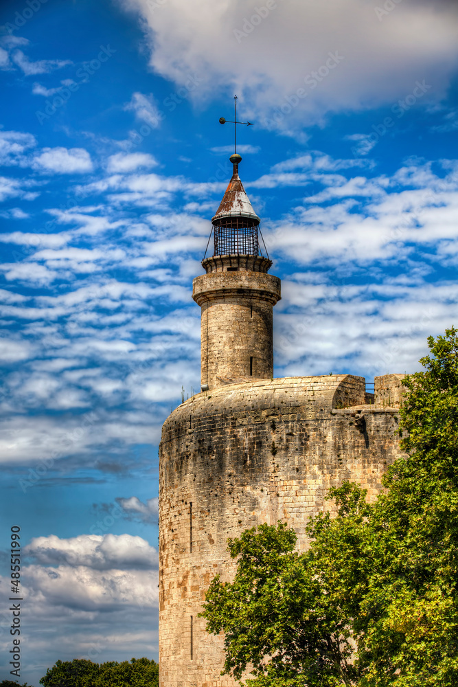Tower of Constance on the City Wall of Aigues-Mortes, Occitanie, France