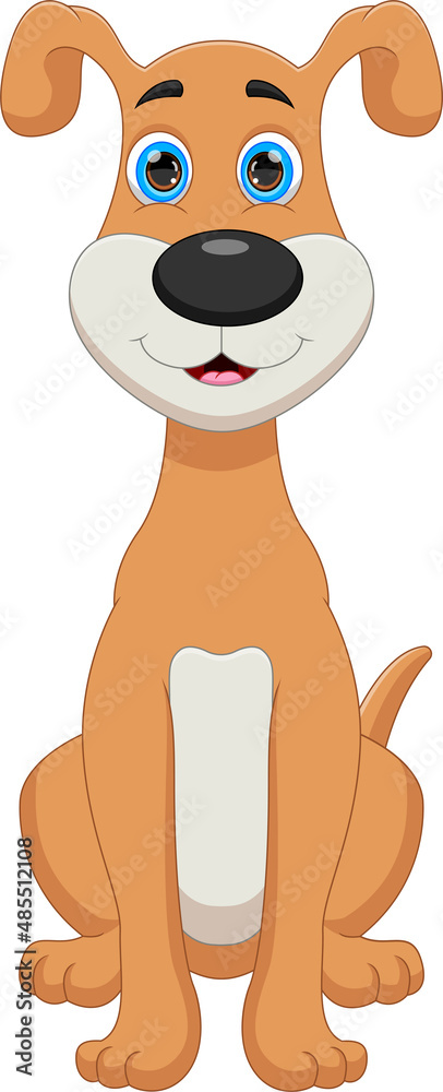 cute dog cartoon isolated on white background cute dog cartoon isolated on white background