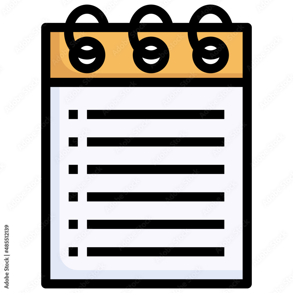 NOTEPAD filled outline icon,linear,outline,graphic,illustration NOTEPAD filled outline icon,linear,outline,graphic,illustration