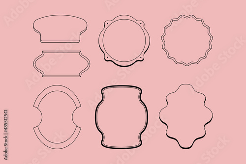 Vector logo design template  - abstract vintage badge and emblem with copy space for text, simple minimalistic background