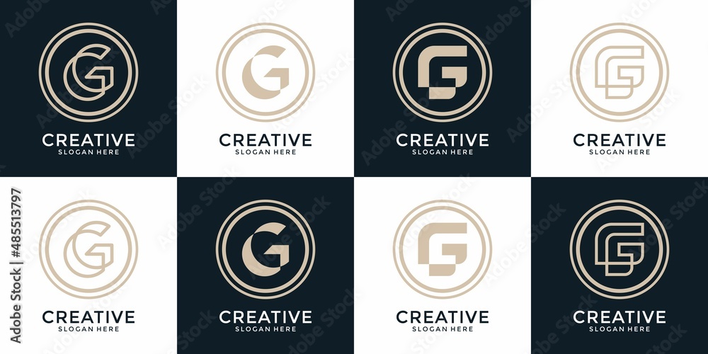 Inspirational monogram logo design template 