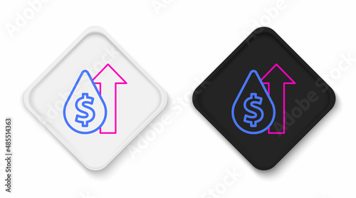 Line Oil price increase icon isolated on white background. Oil industry crisis concept. Colorful outline concept. Vector