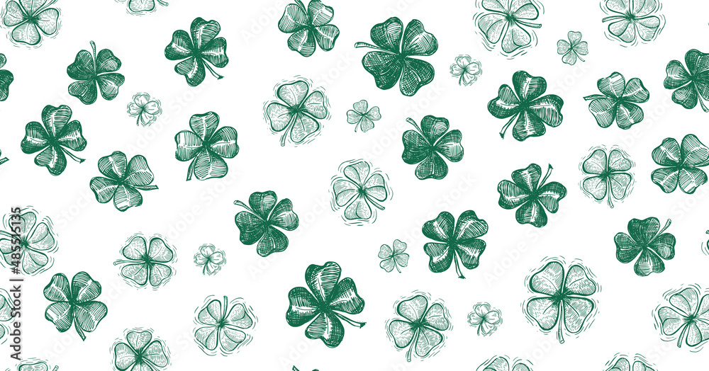 Clover set, St. Patrick's Day. Hand drawn illustrations. Vector. Clover set, St. Patrick's Day. Hand drawn illustrations. Vector.
