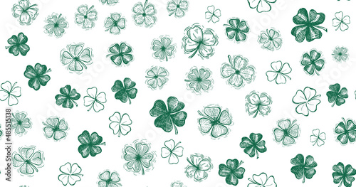 Clover set, St. Patrick's Day. Hand drawn illustrations. Vector. 
