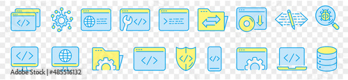 Programming line icons set vector illustration