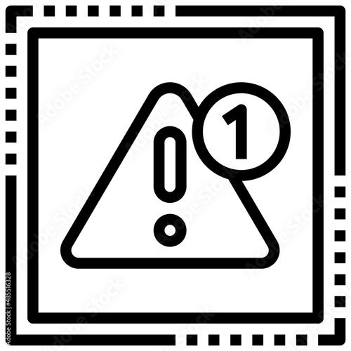 WARNING line icon,linear,,graphic,illustration