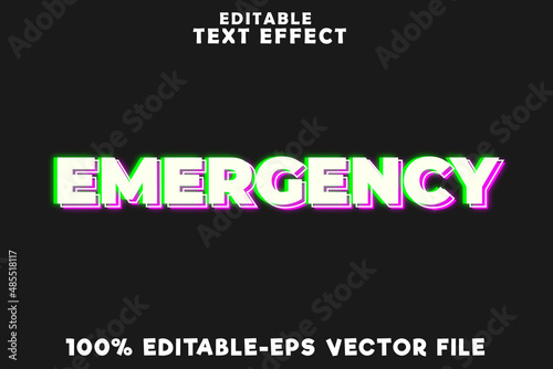 Editable text effect emergency with simple neon pharmacist style