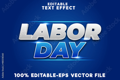 Editable text effect labor day with labor day modern style
