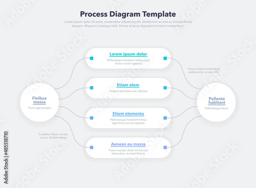 Simple business diagram template with four stages. Easy to use for your website or presentation.