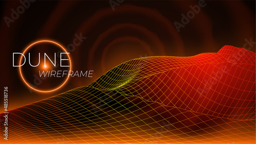 Vector image of distorted holographic neon mesh in retrofuturism style.