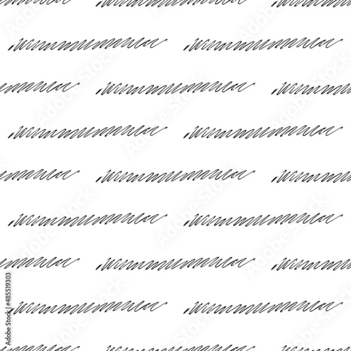 Seamless pattern with black pencil brushstrokes