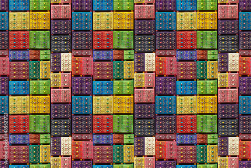 stack of colorful boxes