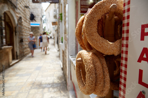 food on the street bread with seeds, simit, gevrek, bagel photo