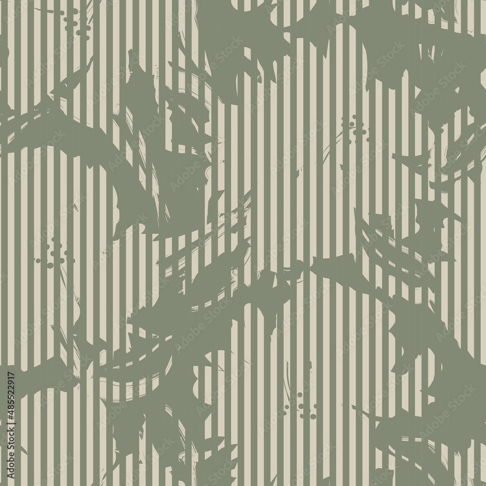 Floral Seamless Pattern with striped textures Floral Seamless Pattern with striped textures