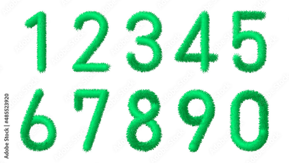 ベクター柔らかいふわふわ数字セット ベクター柔らかいふわふわ数字セット