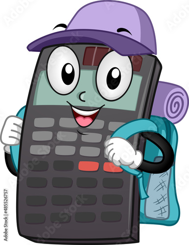 Mascot Calculator Math Camp Illustration
