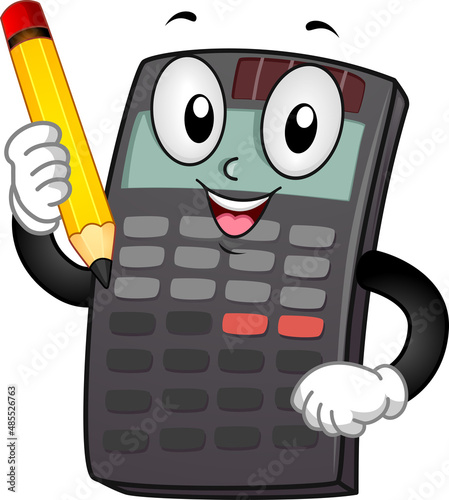 Mascot Calculator Pencil Il...