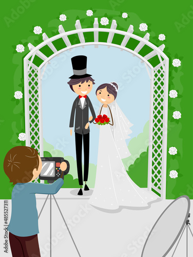 Stickman Couple Wedding Pho...