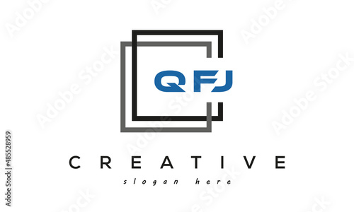 creative Three letters QFJ square logo design photo