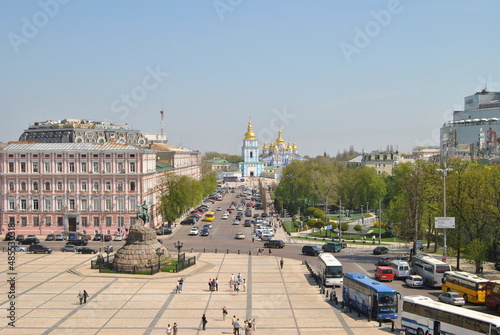 Monument to Bogdan Khmelnitsky. Bogdan Khmelnitsky. Hetman of Ukraine.  Sofia Square in Kiev.
 photo