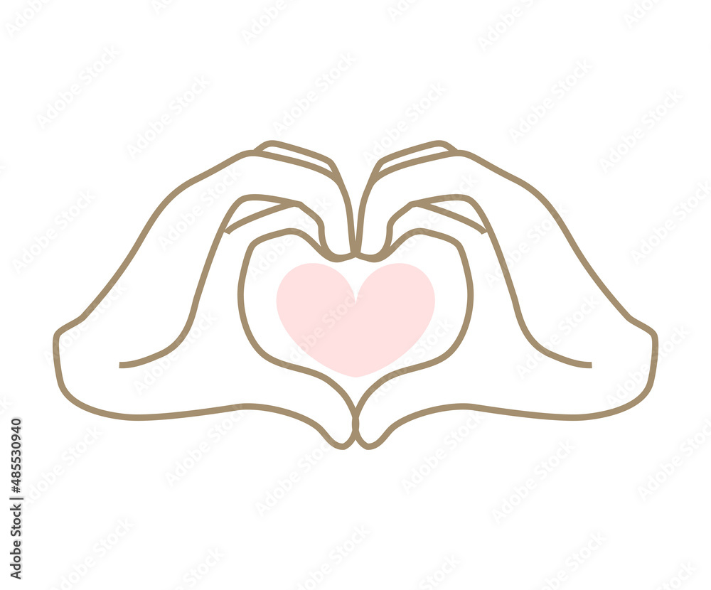 Fototapeta premium 指で作るハートの形 ハンドサイン