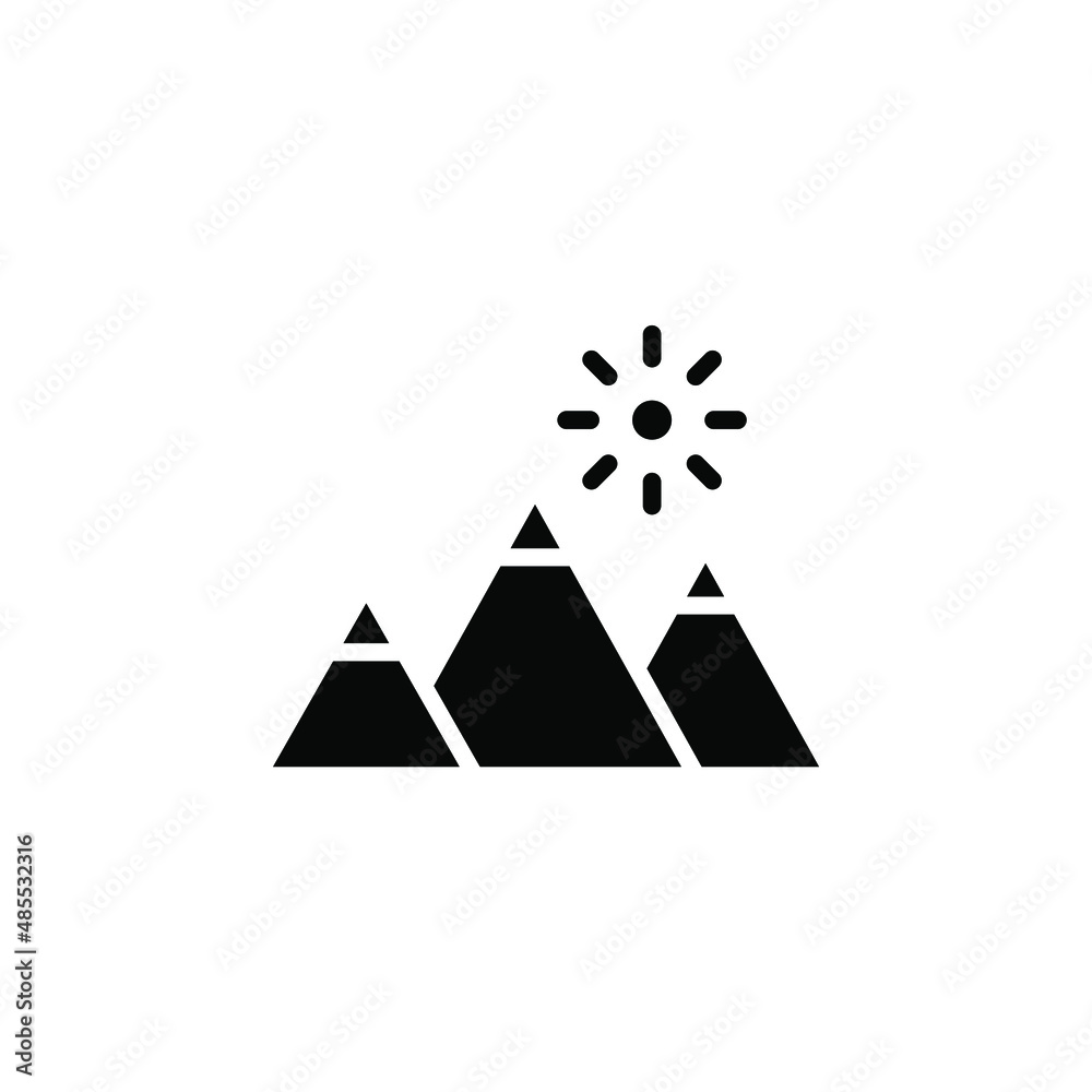 Mountain, Hill, Mount, Peak Solid Icon Vector Illustration Logo Template. Suitable For Many Purposes. Mountain, Hill, Mount, Peak Solid Icon Vector Illustration Logo Template. Suitable For Many Purposes.
