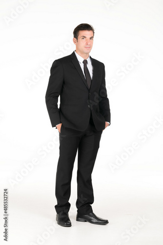 Portrait businessman on white background.