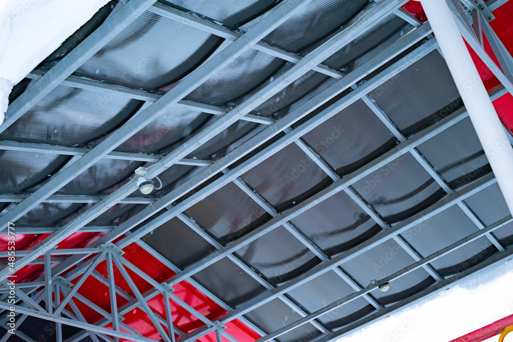 Internal structural elements of an iron roof Internal structural elements of an iron roof