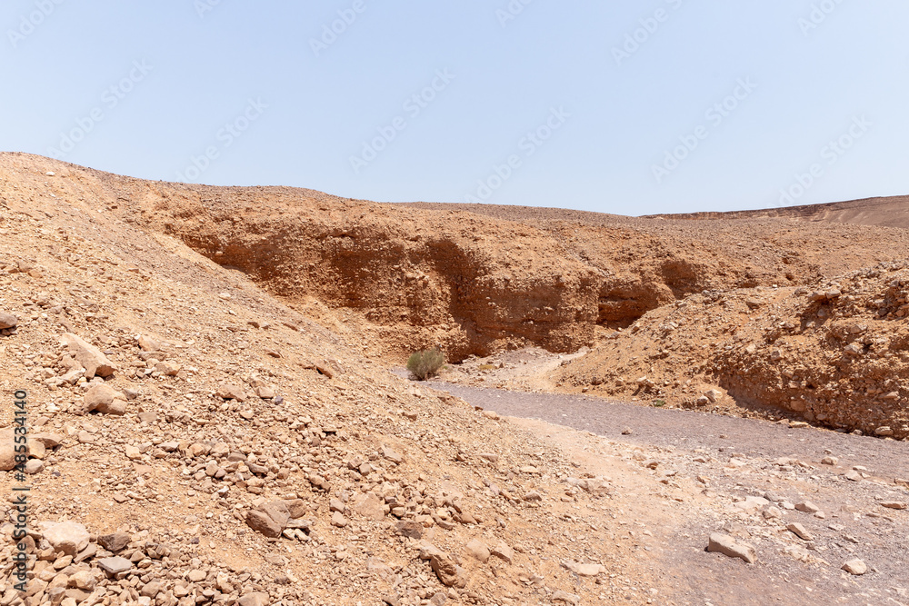 Dry  river bed in a nature reserve near Eilat city - Red Canyon, in southern Israel