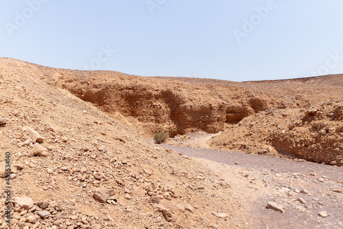 Dry river bed in a nature reserve near Eilat city - Red Canyon, in southern Israel