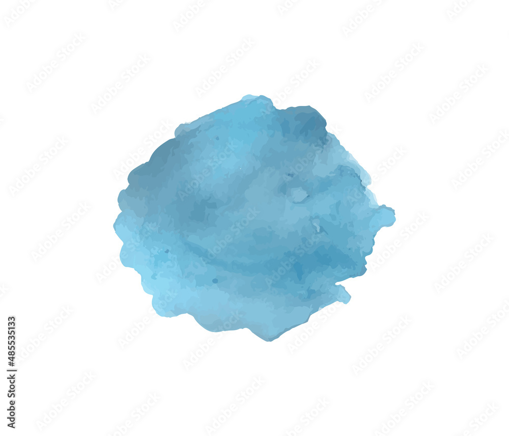 Fototapeta premium Blue watercolor wet wash splash background. Vector illustration element for birthday card, quotes and much more.