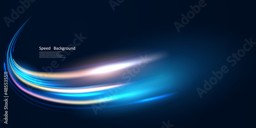 abstract technology light lines background 3d vector illustration photo