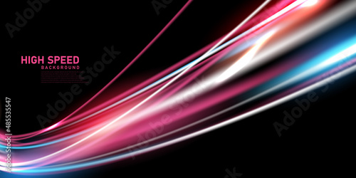abstract technology light lines background 3d vector illustration