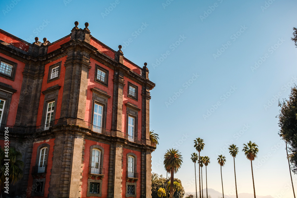 Naklejka premium Royal Palace of Capodimonte in Naples city, Campania, Italy. National art Museum of Capodimonte.